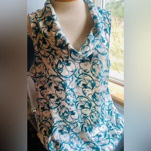 Floral Cowl Neck Sleeveless Top